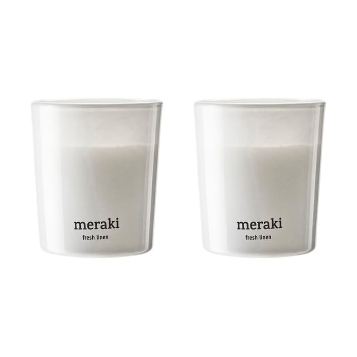 Bougie parfumée Meraki 12 heures lot de 2 - Linge Frais - Meraki