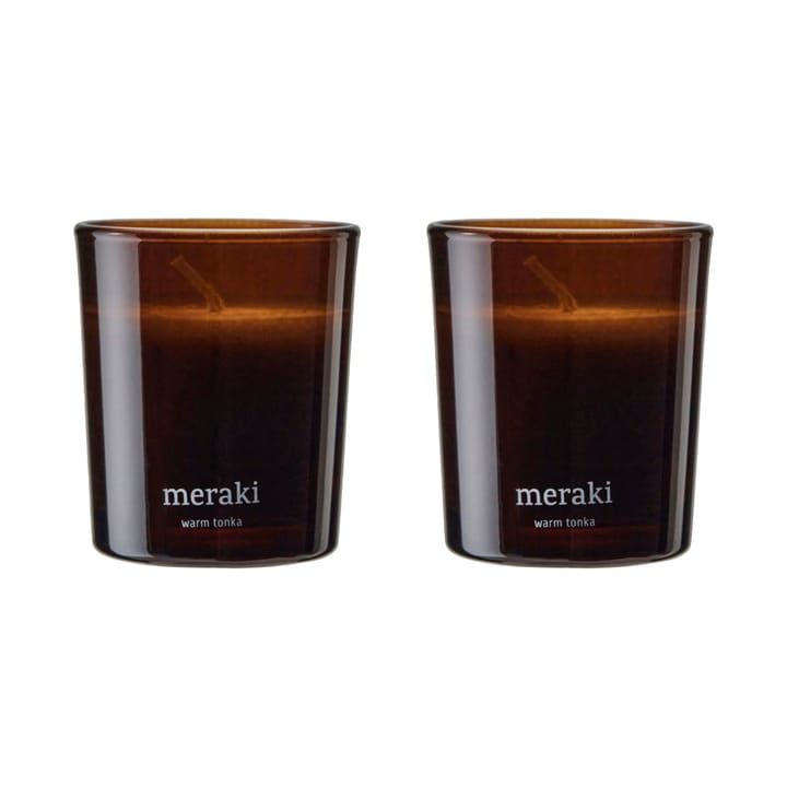 Bougie parfumée Meraki 12 heures lot de 2, Tonka chaud Meraki