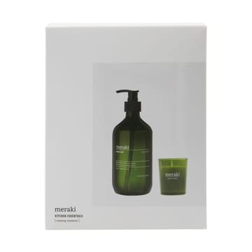 Coffret-cadeau Meraki savon pour les mains et bougie parfumée - Anti-odeur herbes vertes - Meraki