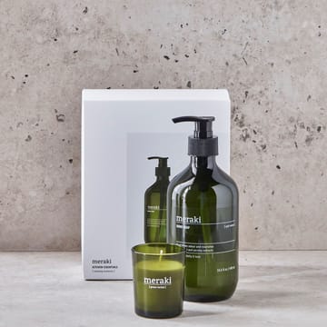 Coffret-cadeau Meraki savon pour les mains et bougie parfumée - Anti-odeur herbes vertes - Meraki