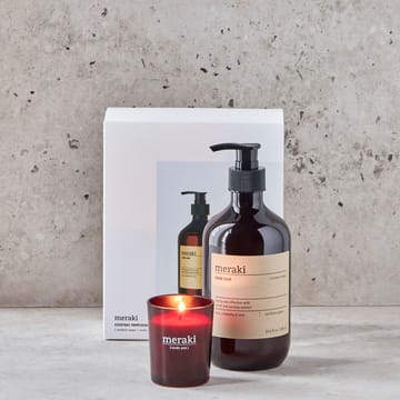 Coffret-cadeau Meraki savon pour les mains et bougie parfumée - Aube du Nord-pin nordique - Meraki