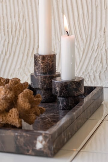 Bougeoir Marble 5 cm - Marron - Mette Ditmer