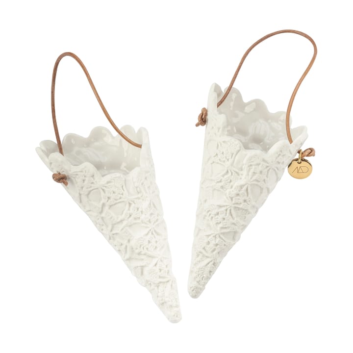 Cône de Noël Lace Lot de 2 - Blanc cassé - Mette Ditmer