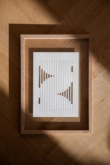 Œuvre d'art en relief lignes organiques 14,8x21 cm - Blanc cassé - MOEBE