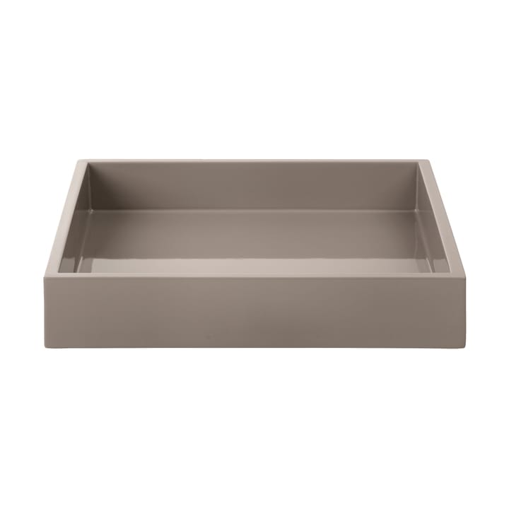 Plateau de décoration laqué Lux 19x19x3,5 cm - Warm grey - Mojoo