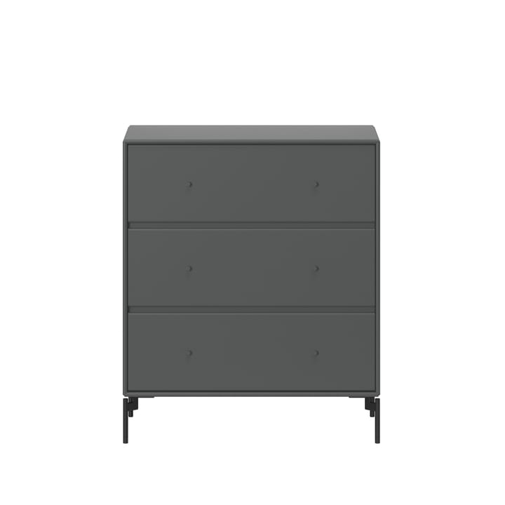 Commode Carry - anthracite 04, pieds noirs laqués - Montana