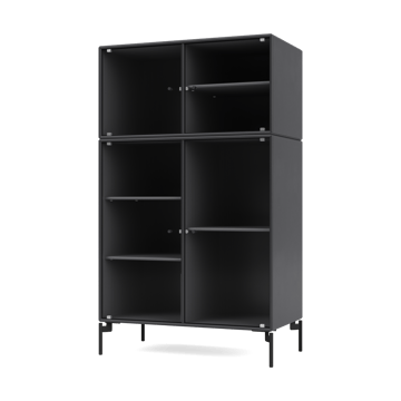 Vitrine Ripple III 69,6x117,6x38 cm - Anthracite-pieds Black - Montana