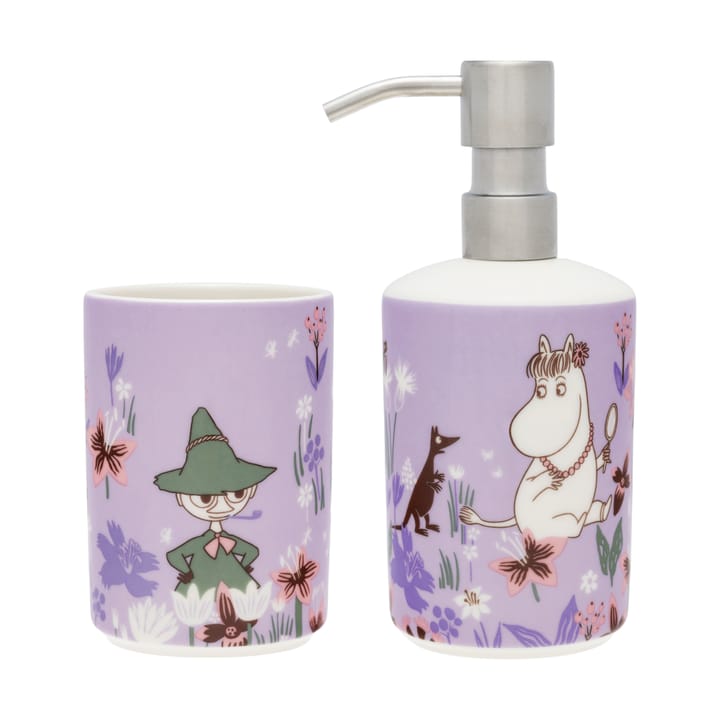 Distributeur de savon et porte-brosse à dents Mumin - Jardin de fleurs - Moomin Arabia