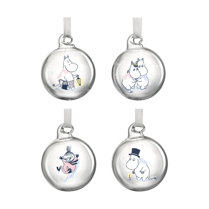 Boules de Noël Mumin Ø5 cm, lot de 4 - Laissez-neiger - Muurla