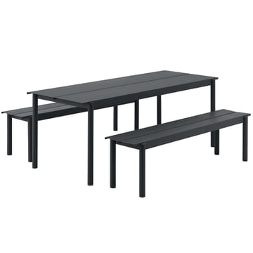 Banc Linear steel bench 170x34 cm - Black - Muuto