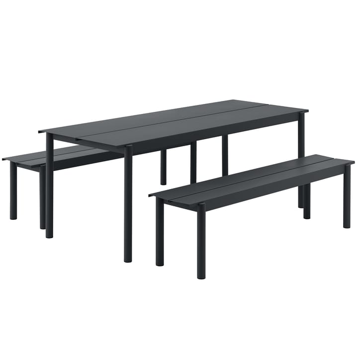 Banc Linear steel bench 170x34 cm, Black Muuto