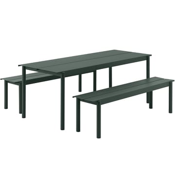 Banc Linear steel bench 170x34 cm - Dark green - Muuto