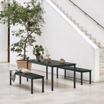 Banc Linear steel bench 170x34 cm - Dark green - Muuto