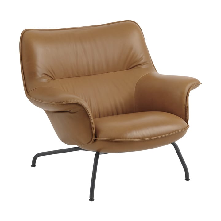 Fauteuil bas Doze - Refine leather cognac-black - Muuto