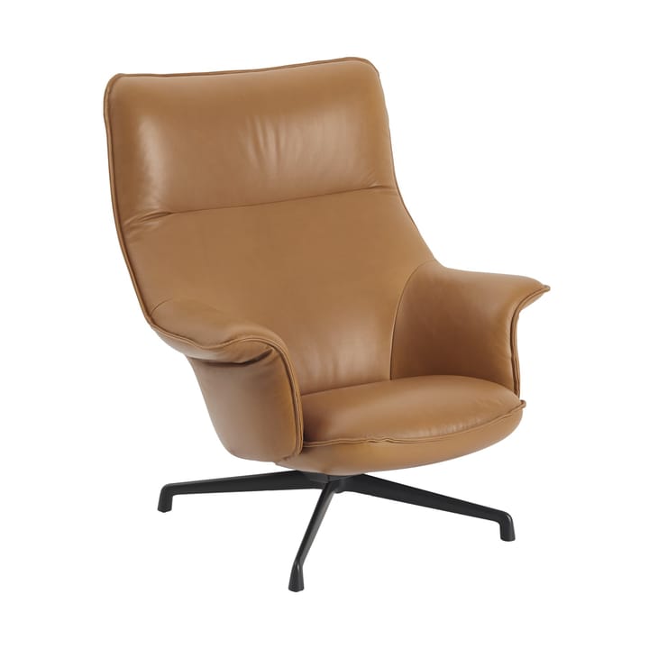 Fauteuil Doze swivel base - Refine leather cognac-black - Muuto