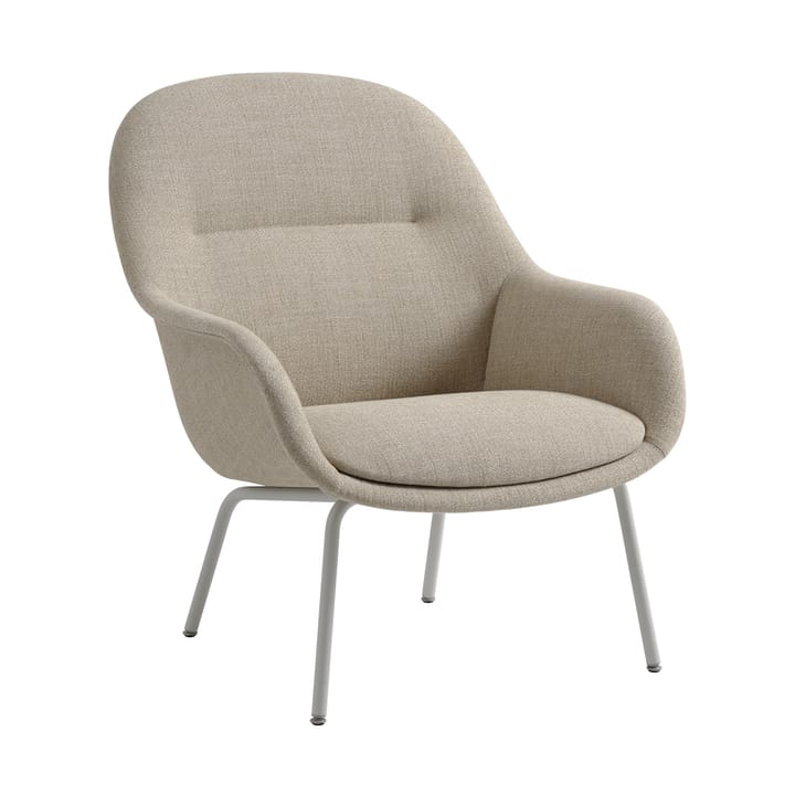 Fauteuil Fiber Lounge avec pieds en acier - Ecriture 240-grey - Muuto