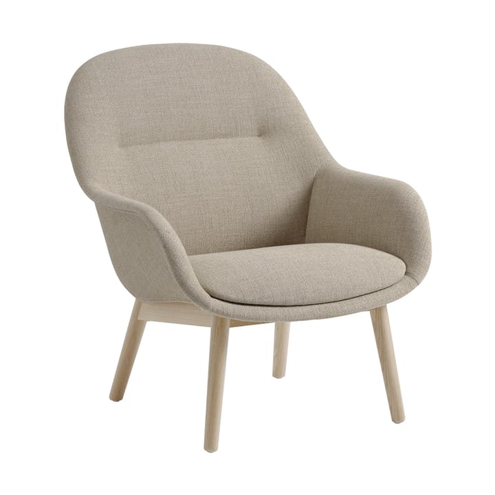 Fauteuil Fiber Lounge avec pieds en chêne - Ecriture 240-grey - Muuto