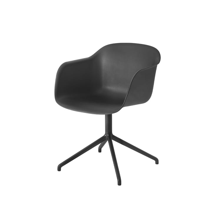 Fiber armchair chaise de bureau avec base pivotante  - Black-anthracite black base - Muuto