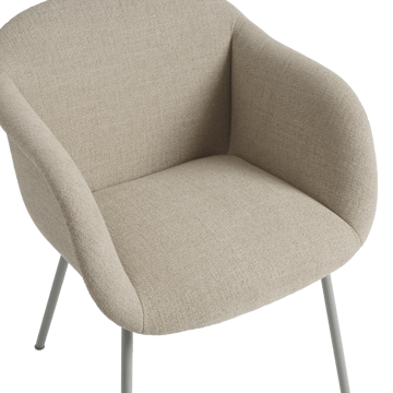 Fiber Soft Armchair base tubulaire - Ecriture 240/Grey - Muuto