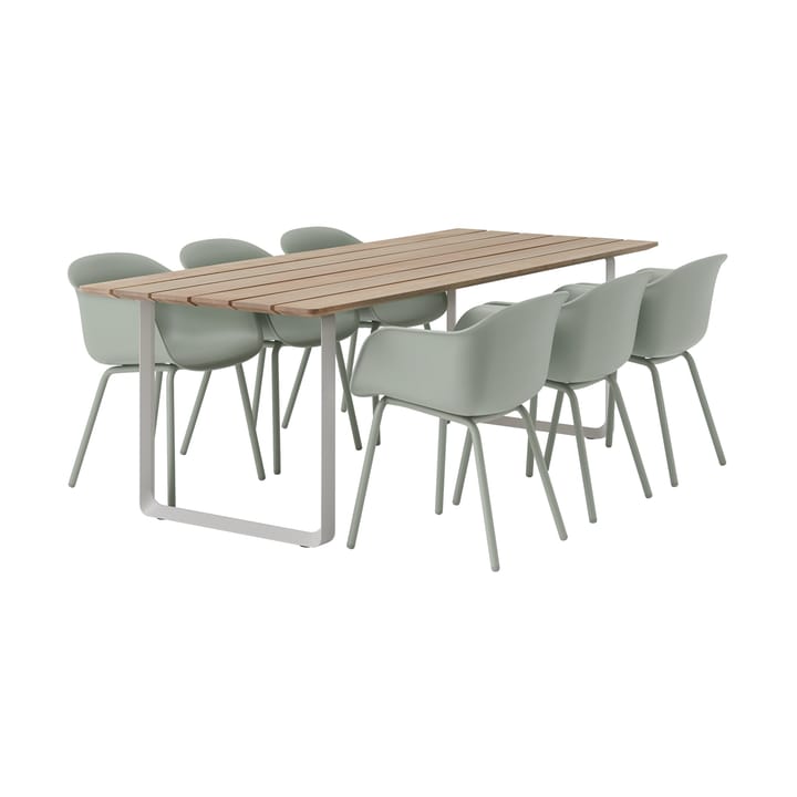 Table 70/70 Outdoor 225x90 cm avec structure en acier gris Muuto