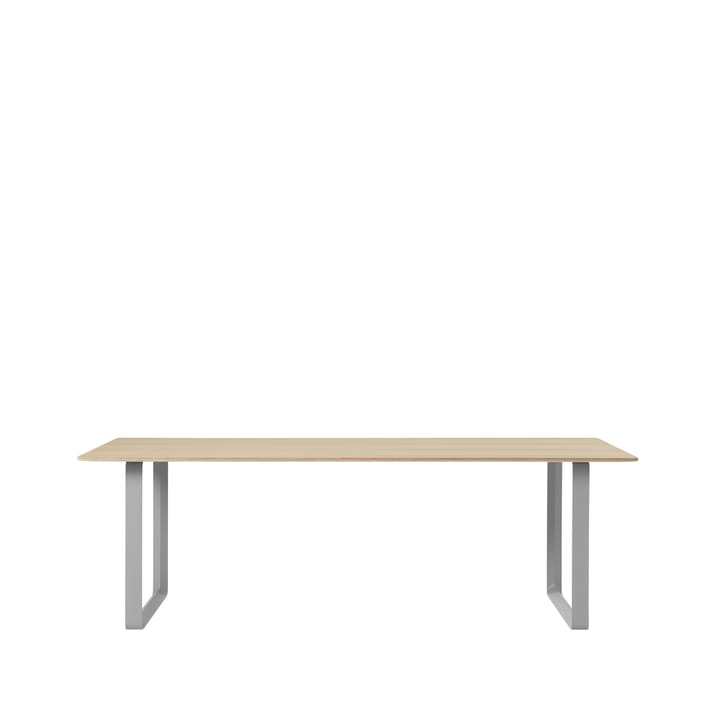 Table à manger 70/70 225x90 cm - Oak veneer-Plywood-Grey - Muuto