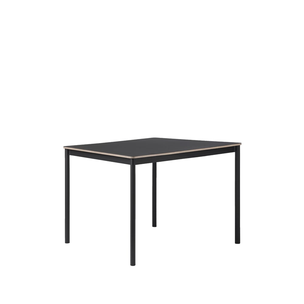 Muuto Table à manger Base black, bord en contreplaqué, 140x80 cm