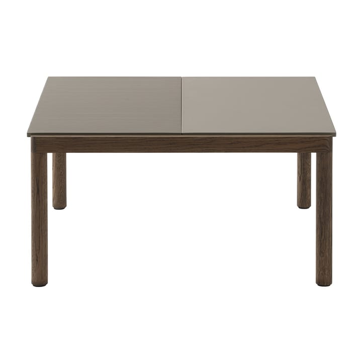 Table basse Couple 1 Plain-1 Wavy 80x84x40 cm, Taupe-dark oiled oak Muuto