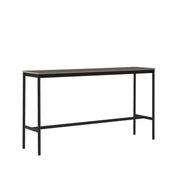 Table de bar Base High - black linoleum, structure noire, bord en contreplaqué, l50 L190 H105 - Muuto