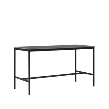 Table de bar Base High - black linoleum, structure noire, bord en contreplaqué, l85 L190 H105 - Muuto