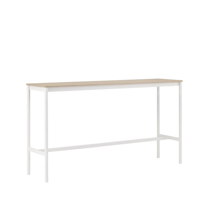 Table de bar Base High, oak, structure blanche, bord en contreplaqué, l50 L190 H105 Muuto