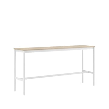 Table de bar Base High - oak, structure blanche, bord en contreplaqué, l50 L190 H95 - Muuto