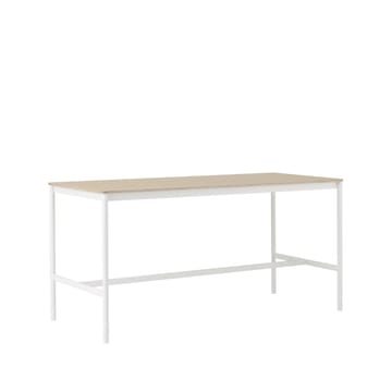 Table de bar Base High - oak, structure blanche, bord en contreplaqué, l85 L190 H95 - Muuto