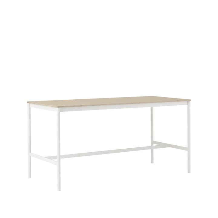 Table de bar Base High - oak, structure blanche, bord en contreplaqué, l85 L190 H95 - Muuto