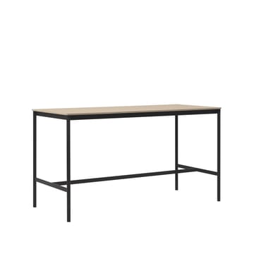 Table de bar Base High - oak, structure noire, bord en contreplaqué, l85 L190 H105 - Muuto