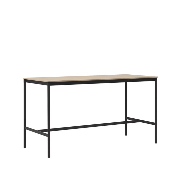 Table de bar Base High, oak, structure noire, bord en contreplaqué, l85 L190 H105 Muuto