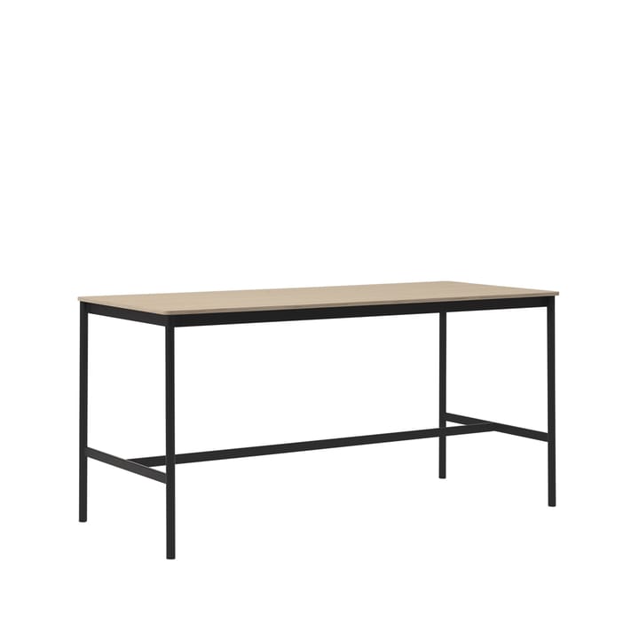 Table de bar Base High, oak, structure noire, bord en contreplaqué, l85 L190 H95 Muuto