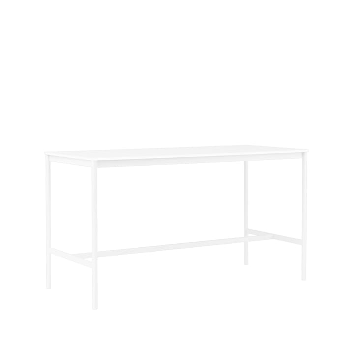 Table de bar Base High, white laminate, structure blanche, bord en ABS, l85 L190 H105 Muuto