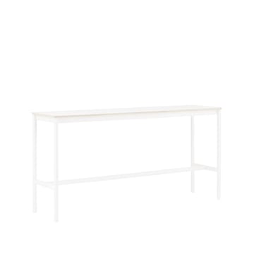 Table de bar Base High - white laminate, structure blanche, bord en contreplaqué, l50 L190 H95 - Muuto