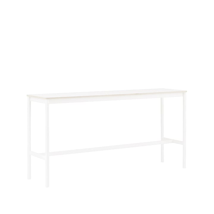 Table de bar Base High, white laminate, structure blanche, bord en contreplaqué, l50 L190 H95 Muuto