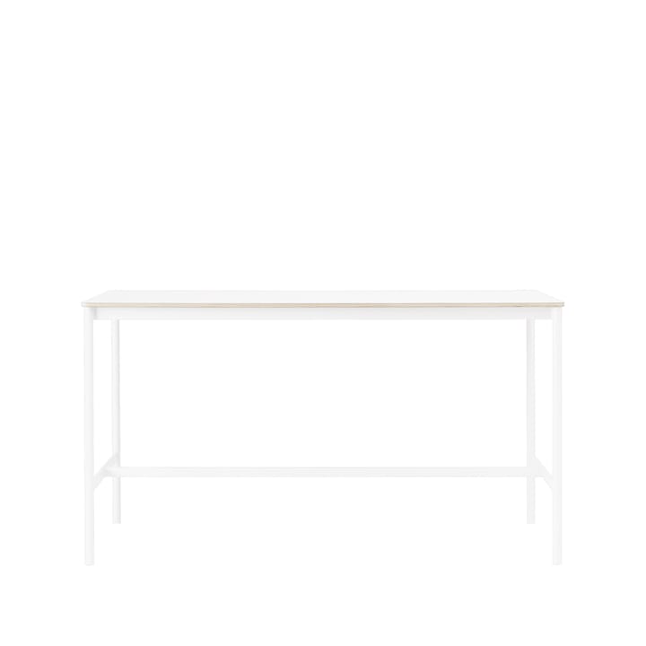 Table de bar Base High - white laminate, structure blanche, bord en contreplaqué, l85 L190 H105 - Muuto