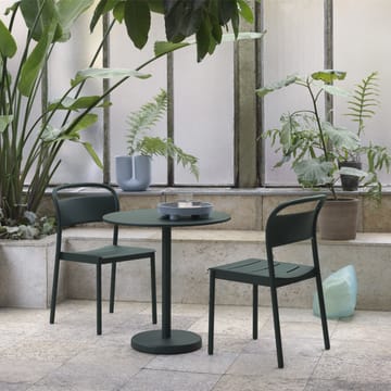 Table en acier Linear Ø70 cm - Dark green - Muuto