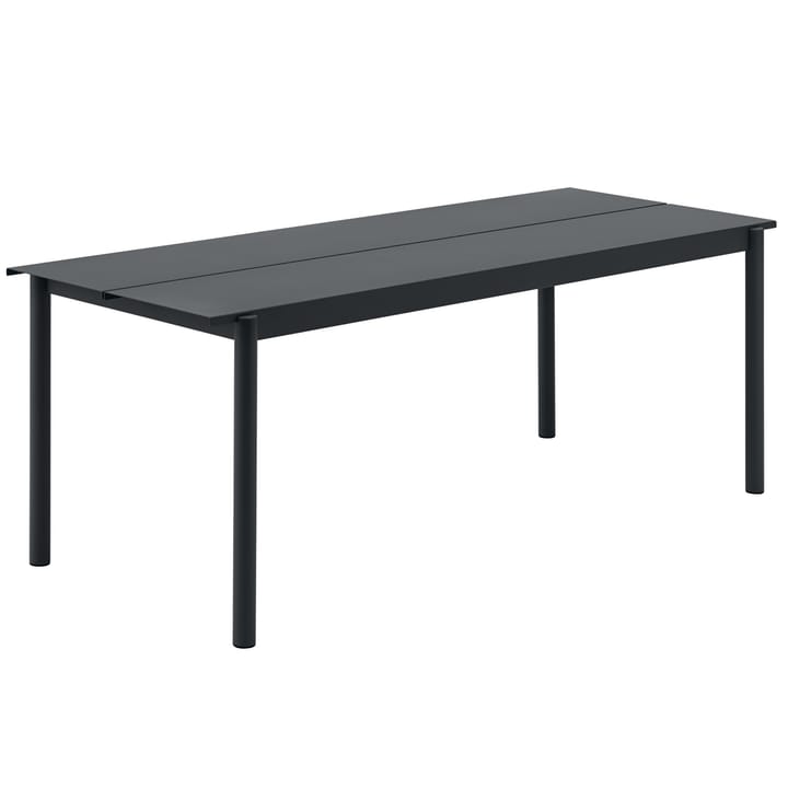 Table en acier Linear steel table 200 cm - Black - Muuto