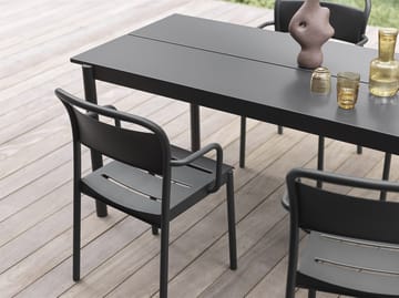 Table en acier Linear steel table 200 cm - Black - Muuto