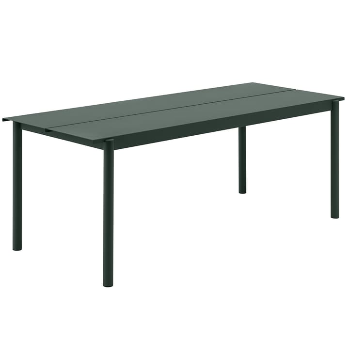 Table en acier Linear steel table 200 cm - Dark green - Muuto