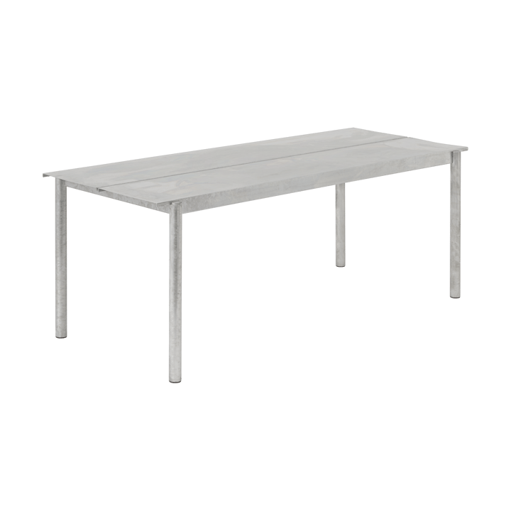 Table en acier Linear steel table 200 cm - Warm galvanized steel - Muuto