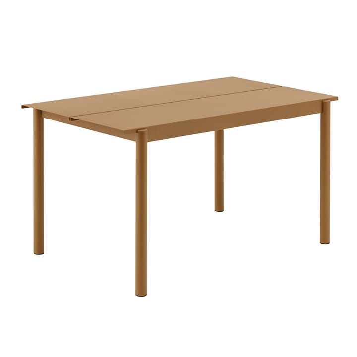 Table Linear steel table 140x75 cm - Burnt orange - Muuto