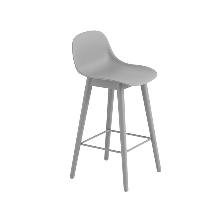 Tabouret de bar Fiber avec dossier 65 cm - Grey-pieds gris - Muuto