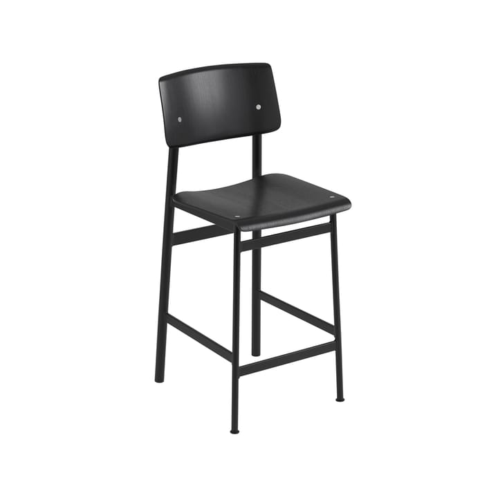 Tabouret de bar Loft - black, bas, structure en acier noir - Muuto