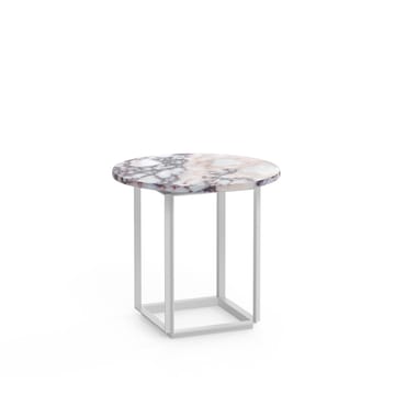 Table d'appoint Florence - white viola marble, ø 50 cm, structure blanche - New Works