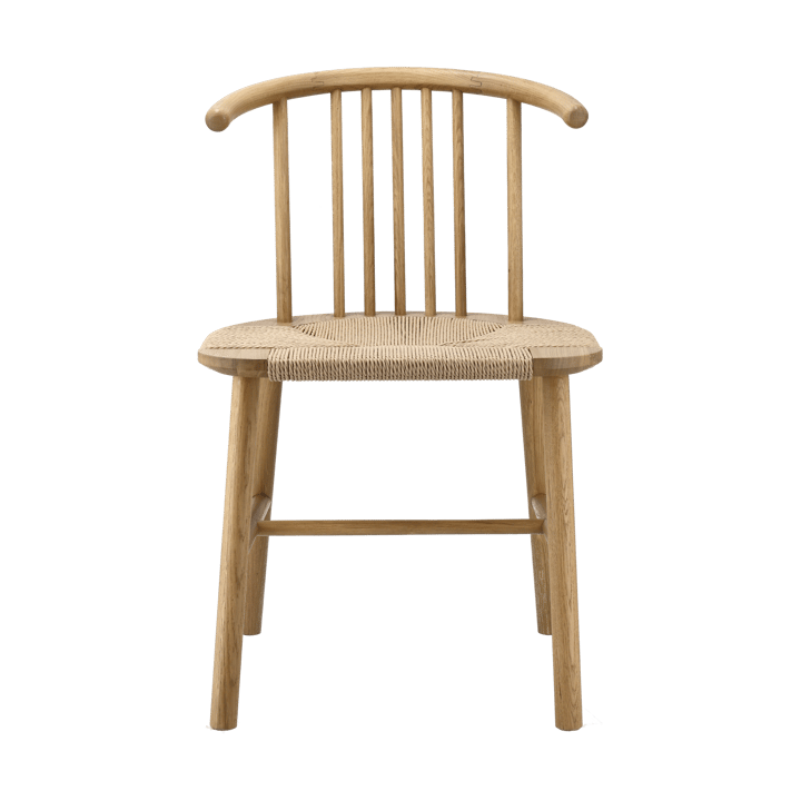 Chaise de salle à manger VIOR avec assise tressée - Chêne laqué-nature - NJRD